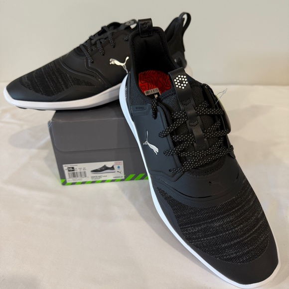 Puma Ignite NXT Lace Black & White Waterproof Spike-less Golf Shoes - Size 10.5M - Picture 1 of 8